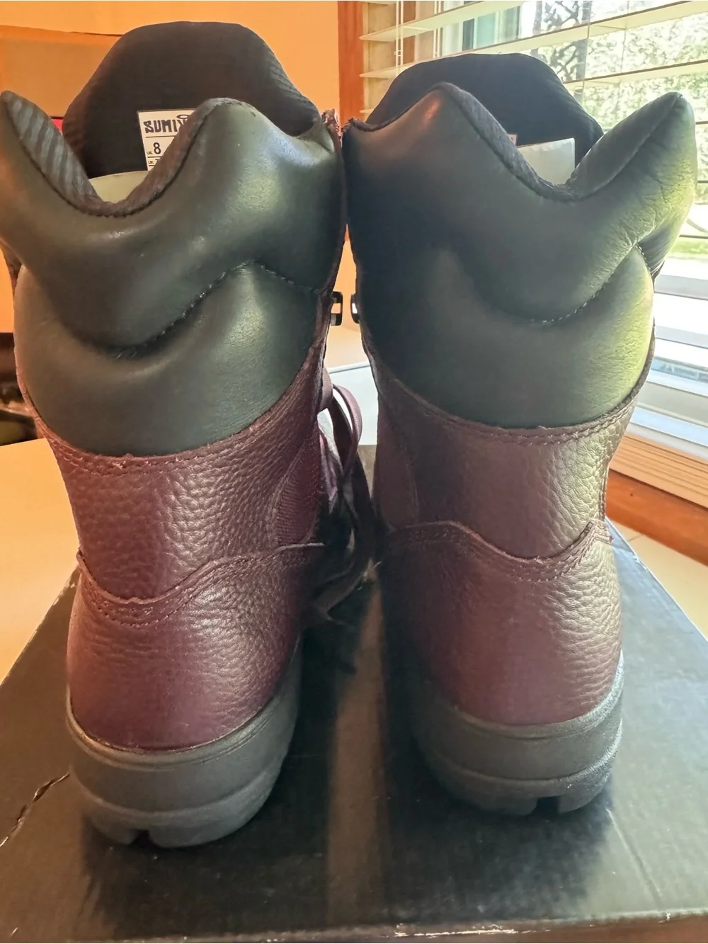 Sumikko Uranus Burgandy Leather 8in Boot, Size 8 Men’s. Brand New in Box